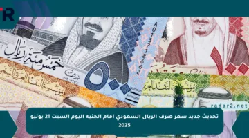 تحديث جديد سعر صرف الريال السعودي أمام الجنيه اليوم السبت 21 يونيو 2025